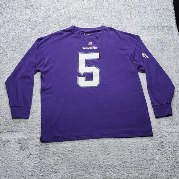 Vintage NFL Baltimore Ravens Joe Flacco Long-sleeve T-Shirt Men’s Size 2XL - Picture 3 of 12